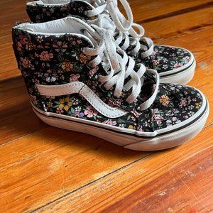 Vans Flower Sk8-Hi Girls toddler shoes 10.5 zip up